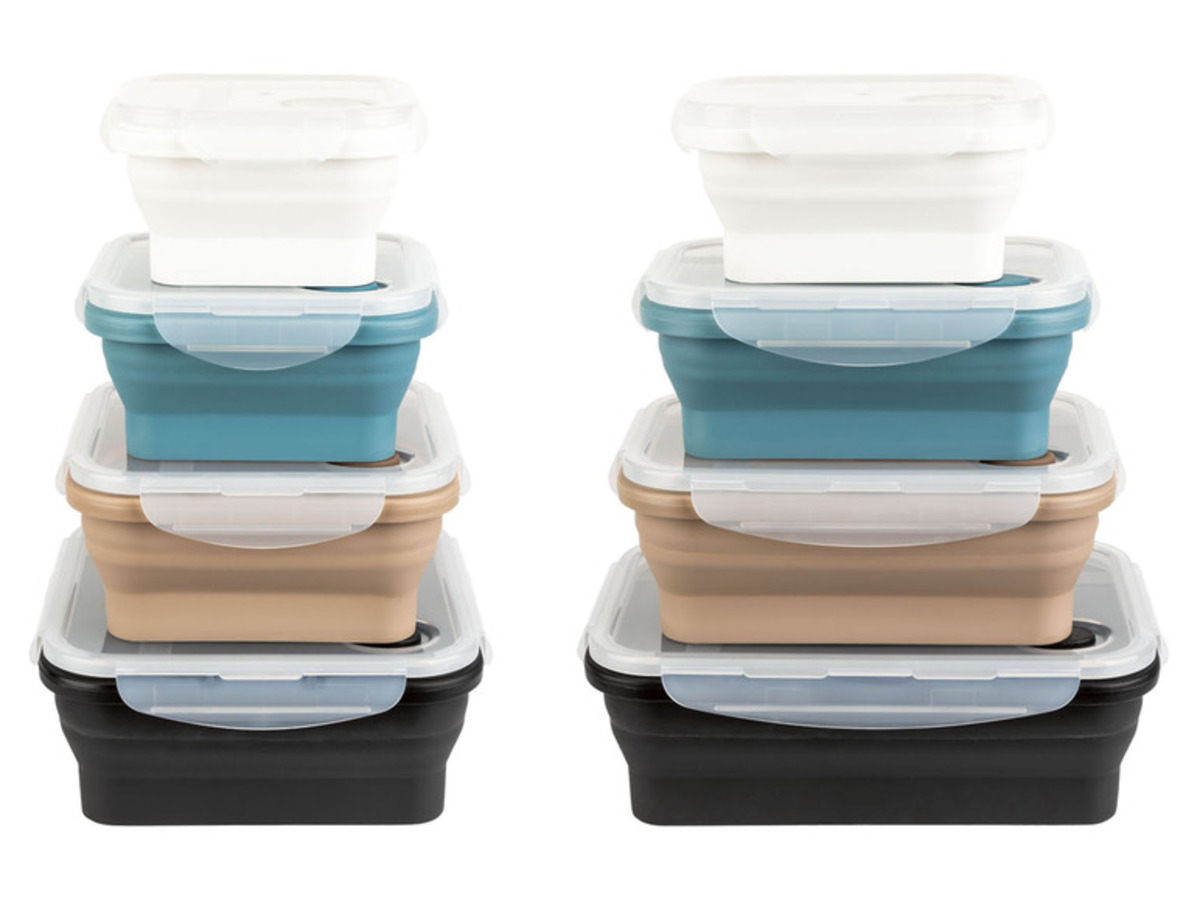 Bild 1 von ERNESTO Silikon Frischhaltedosen, faltbar, 4 Stück