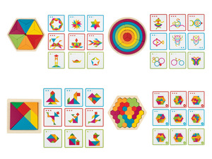 Playtive Regenbogen Legespiel Blume / Kreis / Tangram / Hexagon