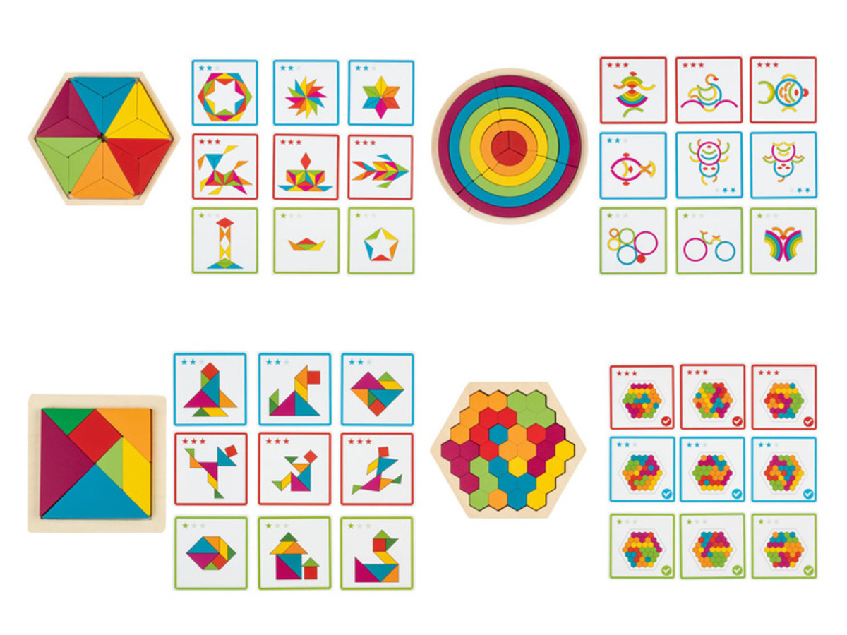 Playtive Regenbogen Legespiel Blume / Kreis / Tangram / Hexagon von