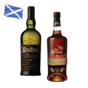 Ron Zacapa Solera 23 Rum oder  Ardbeg Islay Single Malt Scotch Whisky