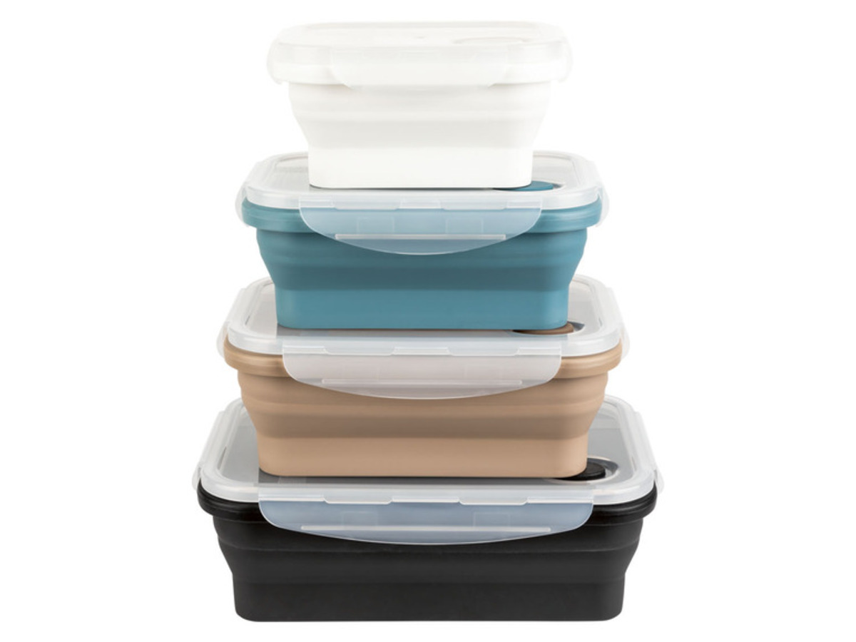 Bild 2 von ERNESTO Silikon Frischhaltedosen, faltbar, 4 Stück