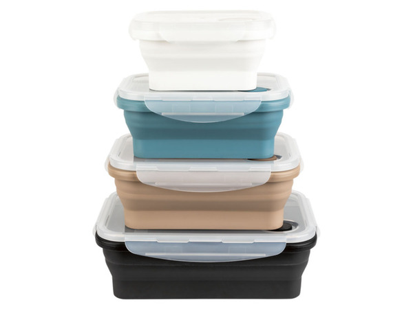 Bild 2 von ERNESTO Silikon Frischhaltedosen, faltbar, 4 Stück