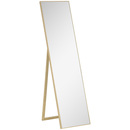 Bild 1 von HOMCOM Standspiegel, Ganzkörperspiegel mit Holzmaserung, Ankleidespiegel, Schminkspiegel, Silber+Hellbraun, 40 x 35 x 147 cm