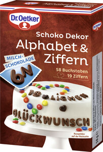 Dr.Oetker Schoko Dekor Alphabet & Ziffern 58G