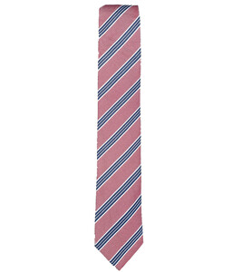 Tom RUSBORG Anzug-Schlips hochwertige Seiden-Krawatte für Herren Normale Breite Rot/Blau/Weiß