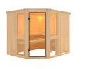 Bild 2 von Karibu Indoor-Sauna »Helsinki«, mit Eckeinstieg, 9 kW Ofen