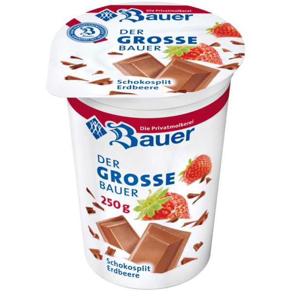Bild 1 von Bauer Joghurt mild Schokosplit Erdbeere 250g