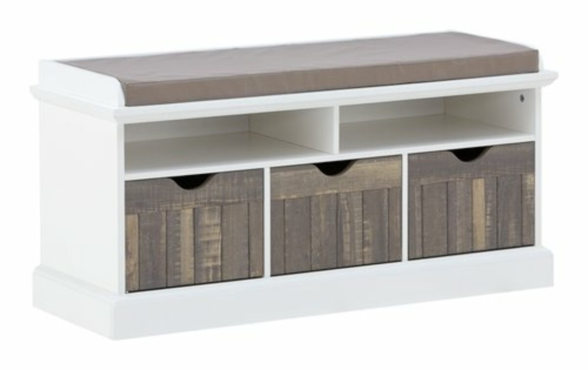 Bild 1 von Sitzbank OLDEKROG 3 Schubladen weiß/grau