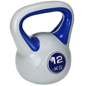 SPORTNOW Kettlebell 12 KG, Bodenschonende Kugelhantel, Schwunghantel Gewichtkugel für freies Gewichtstraining, Krafttraining, Gewichtheben, Ausdauer, Fitness, Blau