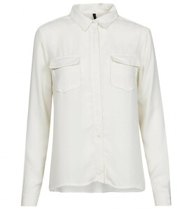 Pepe Jeans Sami Hemd-Bluse elegante Damen Business-Bluse mit zwei Brusttaschen Creme
