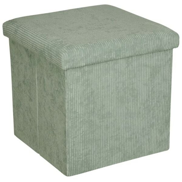 Bild 1 von Sitzbox JONNY 38 x 38 cm Cord grün - Inkl. Deckel - gepolstert - Stauraum - max. Belastbarkeit 120 kg