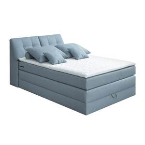 Boxspringbett MEMPHIS 140 x 200 cm pastellblau - Inkl. Visco-Topper und Bettkasten