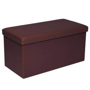Sitzbox JONNY 76 x 38 cm Lederlook braun - Deckel/Sitz gepolstert