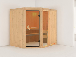 Karibu Indoor-Sauna »Oslo«, mit Eckeinstieg, 9 kW Ofen