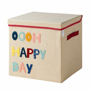Lifeney Aufbewahrungsbox mit Deckel Happy Day, 33x33x33cm
