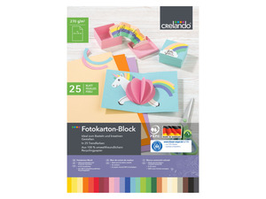 crelando Maxi-Kartonblock, Recyclingpapier, 25 Farben
