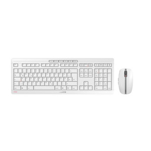 CHERRY Stream Desktop Set Recharge , kabelloses Maus & Tastatur-Set, grau-weiß