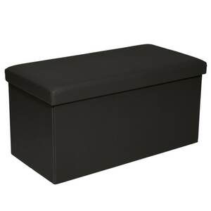 Sitzbox JONNY 76 x 38 cm Lederlook schwarz - Deckel/Sitz gepolstert