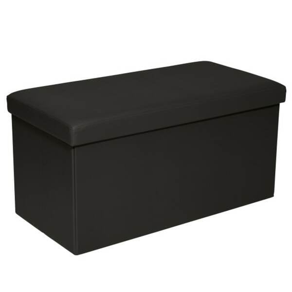 Bild 1 von Sitzbox JONNY 76 x 38 cm Lederlook schwarz - Deckel/Sitz gepolstert
