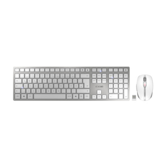 Bild 1 von CHERRY DW 9100 slim, kabelloses Tastatur und Maus-Set, weiß-silber