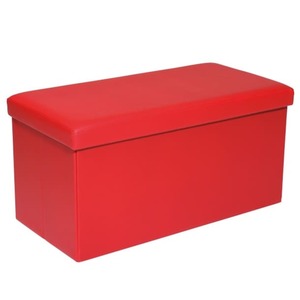 Sitzbox JONNY 76 x 38 cm Lederlook rot - Deckel/Sitz gepolstert