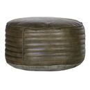 Bild 1 von INTERhome Pouf BARCELONA 50 x 30 cm grün - Bezug Leder grün - Füllung Baumwolle - Durchmesser 50 cm - Höhe 30 cm