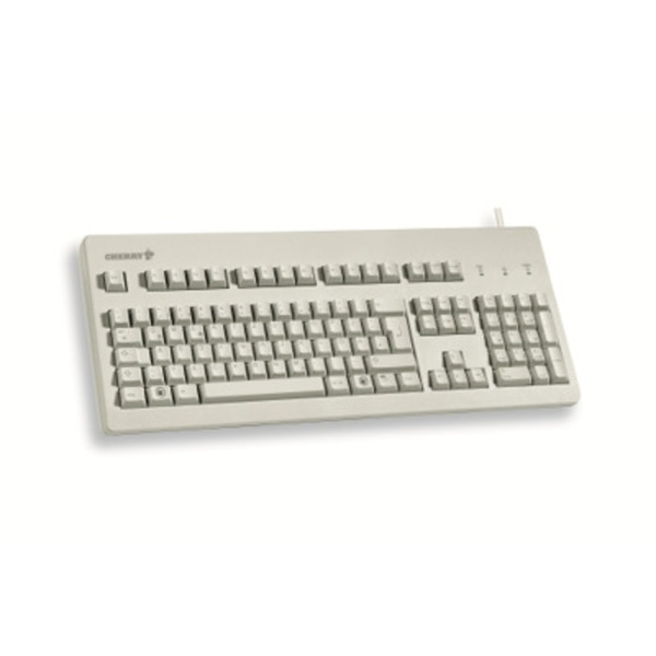 Bild 1 von CHERRY G80-3000, USB (PS/2 über Adapter) Tastatur, hellgrau