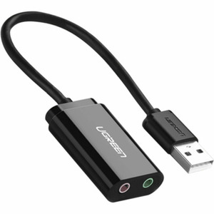 UGREEN USB-A zu 3.5mm External Stereo Sound Adapter, 15cm, schwarz
