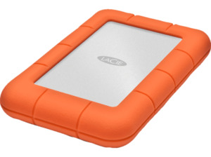 LACIE Rugged Mini Festplatte, 1 TB HDD, 2,5 Zoll, extern, Silber/Orange