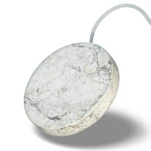 Einova Wireless Charging Stone, White Marble, 10 Watt schnelles kabelloses Ladepad, aus echtem Naturstein, incl. Netzteil
