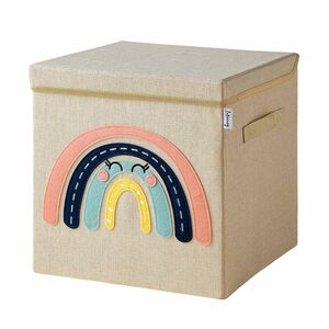 Lifeney Aufbewahrungsbox mit Deckel Regenbogen, 33x33x33cm