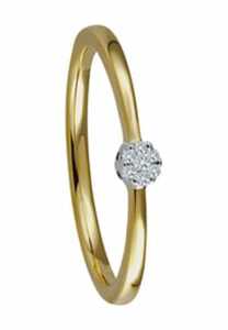 VANDENBERG Damen Ring, 375er Gelbgold mit 7 Diamanten, zus. ca. 0,04 Karat