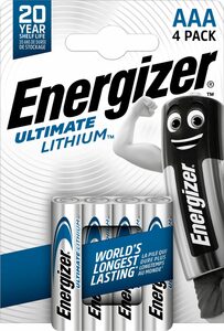 Energizer »4er Pack Ultimate Lithium Micro (AAA)« Batterie, (4 St)