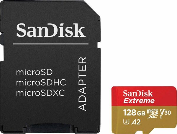 Bild 1 von Sandisk »Extreme 128GB« Speicherkarte (128 GB, UHS Class 3, 190 MB/s Lesegeschwindigkeit)