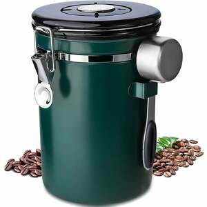 Lts Fafa - Kaffeebehälter, luftdichter Kaffeebehälter aus Edelstahl, 1,8 l, grün
