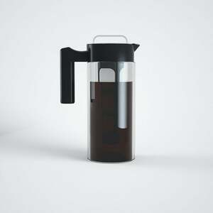Lifcausal - Cold Brew Coffee Maker – 44 oz Eistee und Eiskaffeemaschine und Krug mit Glaskaraffe, Filter, Trichter und Messlöffel Schwarz