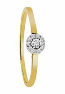 MONCARA Damen Ring, 375er Gelbgold mit 11 Diamanten, zus. ca. 0,10 Karat