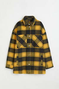 H&M Hemdjacke aus angerautem Twill Gelb/Kariert, Jacken in Größe S. Farbe: Yellow/checked