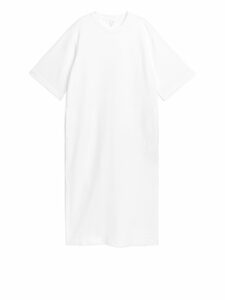 Arket T-Shirt-Kleid aus French Terry Weiß, Alltagskleider in Größe XS. Farbe: White