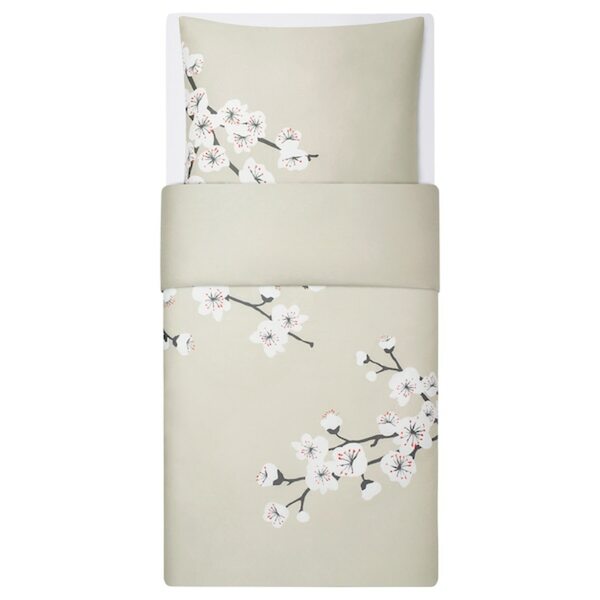 Bild 2 von FÖSSTA  Bettwäsche-Set, 2-teilig, beige/Pflaumenblüte