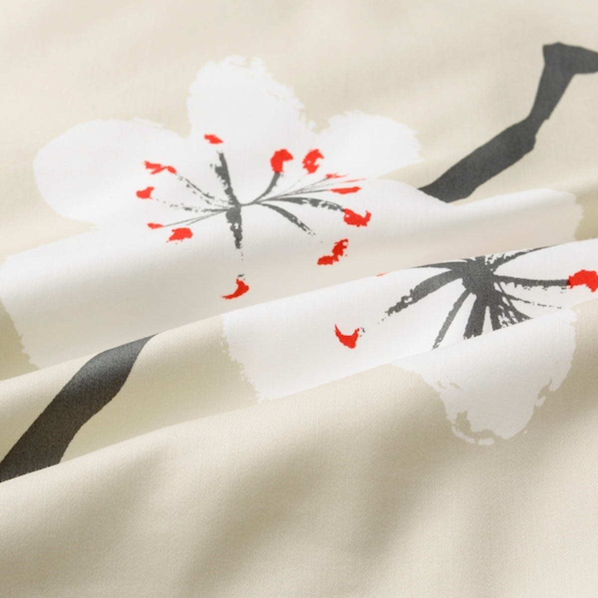 Bild 3 von FÖSSTA  Bettwäsche-Set, 2-teilig, beige/Pflaumenblüte