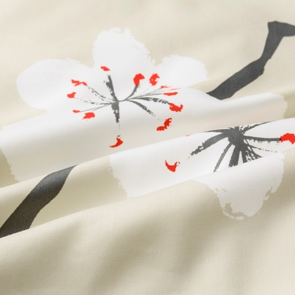 Bild 3 von FÖSSTA  Bettwäsche-Set, 2-teilig, beige/Pflaumenblüte