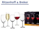 Bild 1 von RITZENHOFF GLÄSER GLAS-SERIE „VIO“
• 6 Sektkelche 210 ml
• 6 Weißweingläser 320 ml
• 6 Rotweingläser 430 ml,
je