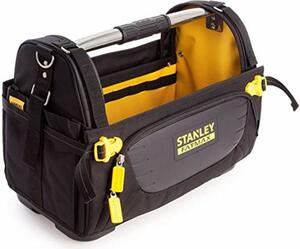 Stanley FatMax Quick Access Trage FMST1-80146 (Werkzeugtasche aus strapazierfähigen 600er Denier Nylon, schneller Zugriff auf das Werkzeug, mit rutschfestem Stahlgriff, verschließbare Seitenteile)