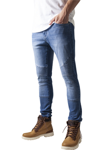 Urban Classics Herren Slim Fit Biker Jeans, Skinny in Größe 30/30. Farbe: Blue washed
