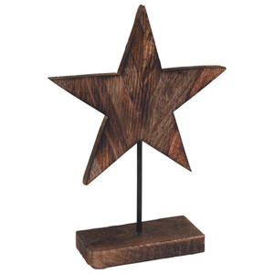 Standdeko Stern aus gebranntem Holz 26 cm
