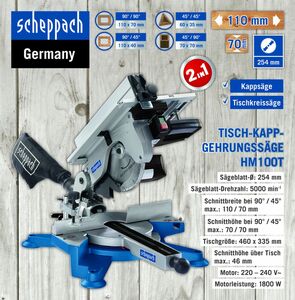 Scheppach Tisch-Kapp-Gehrungssäge HM100T