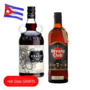 Havana Club 7 Jahre, Kraken Black oder Remedy Spiced Rum