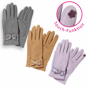 Damen Handschuh Schleife mit Touchfunktion verschiedene Varianten