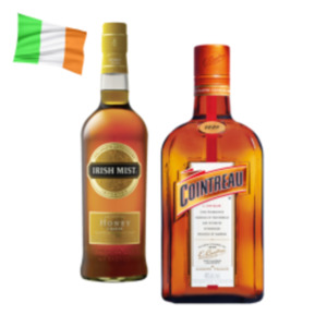 Cointreau Orangenliqueur oder Irish Mist Whisky Liqueur